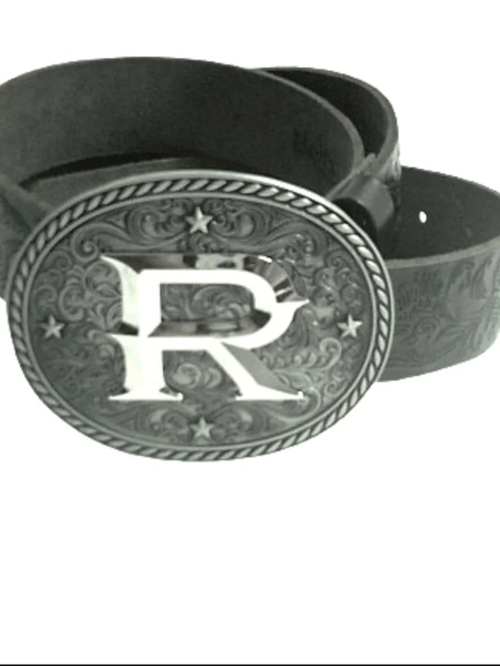 Itera Western Unisex Rodeo Full Grain Leather Belt  with Silver Buckle Size 40